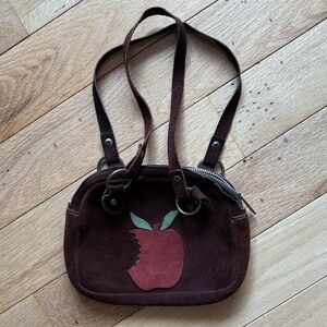 Vintage Brown Suede Mini Handbag
